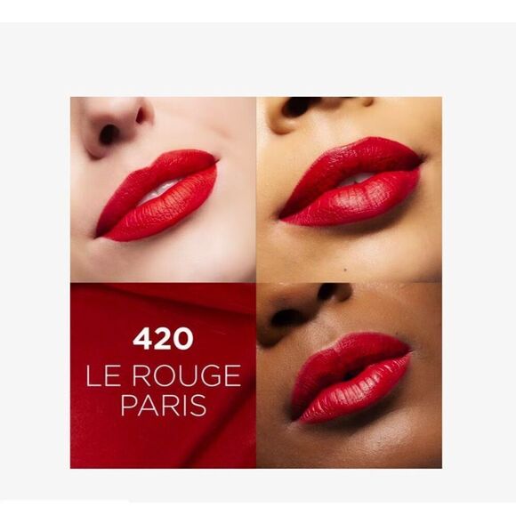 New L’Oréal Lipstick Red 420 Le Rouge Paris Infalible Matte Resistance 2 Lipstic - Picture 1 of 9